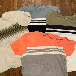 Old Navystriped T-shirts soft washed -set of 4